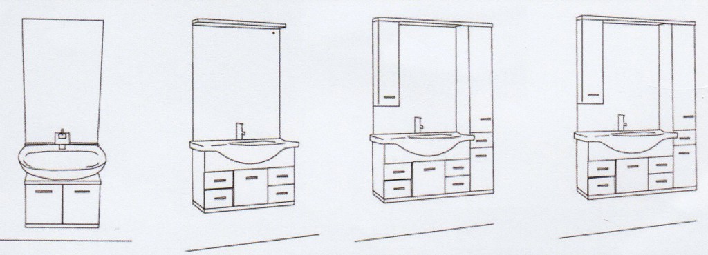 Lift Washbasin flush-mounted - composition alternatives